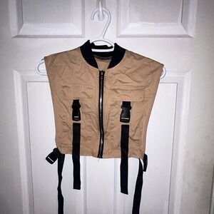 Sleeveless Women’s Crop Top Jacket Vest